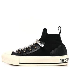 CHRISTIAN DIOR Technical Knit Calfskin Womens Walk'N'Dior High Top Sneakers
